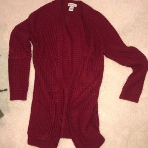 Maroon/burgundy thick cardigan sweater